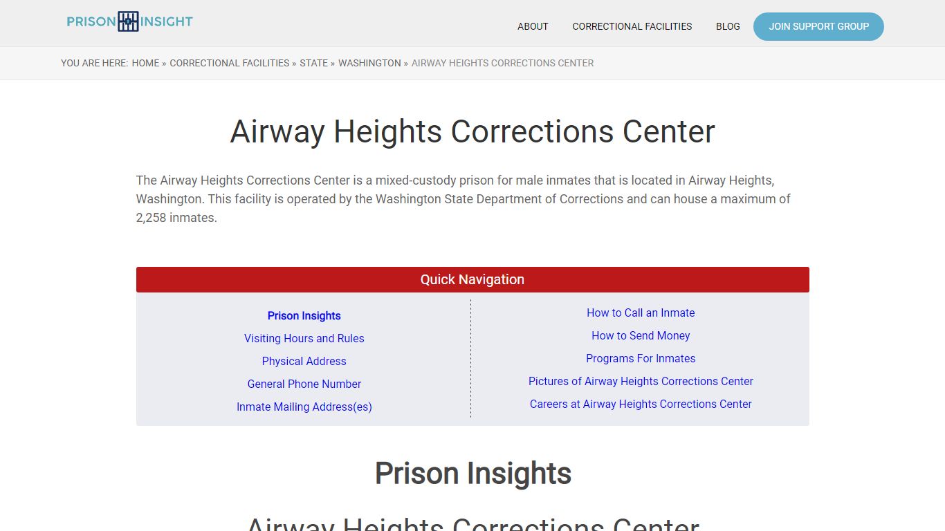 Airway Heights Corrections Center - Prison Insight